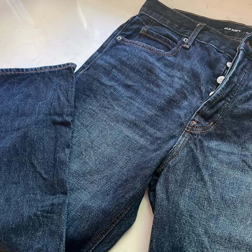 New Old Navy Slouchy Straight dark wash cropped jeans - Picture 7 of 8